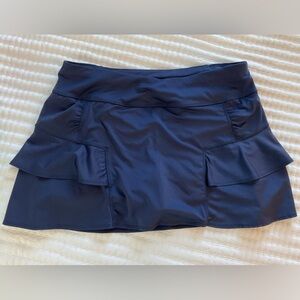 Athleta Navy Skirt skirt tiered ruffles size M tennis pickleball running